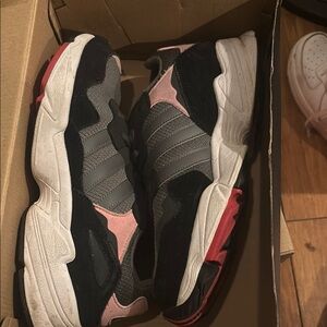 Adidas Black, Pink, and Gray Sneakers